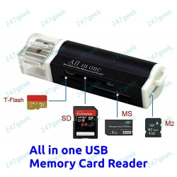 All in 1 One USB Memory Card Reader Adapter for Micro SD MMC SDHC TF M2
