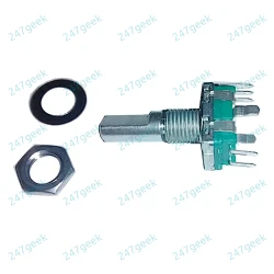 Rotary Encoder EC11 Half Flat 20mm 5 pin with Top Clickable Switch Rotary Encoder EC11 Half Flat 20mm 5 pin with Top Clickable Switch
